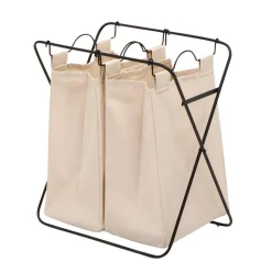 GRANIT Garderob & Klädförvaring|Korgar-Tvättkorg Noa Metall/Kanvas 2 tvättpåsar